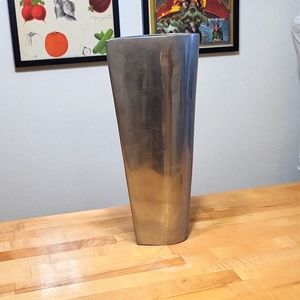Global Views Large Silver Metal Flower Vase